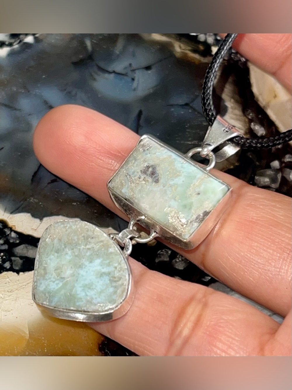 Small Caribbean Larimar Pendant 2”
